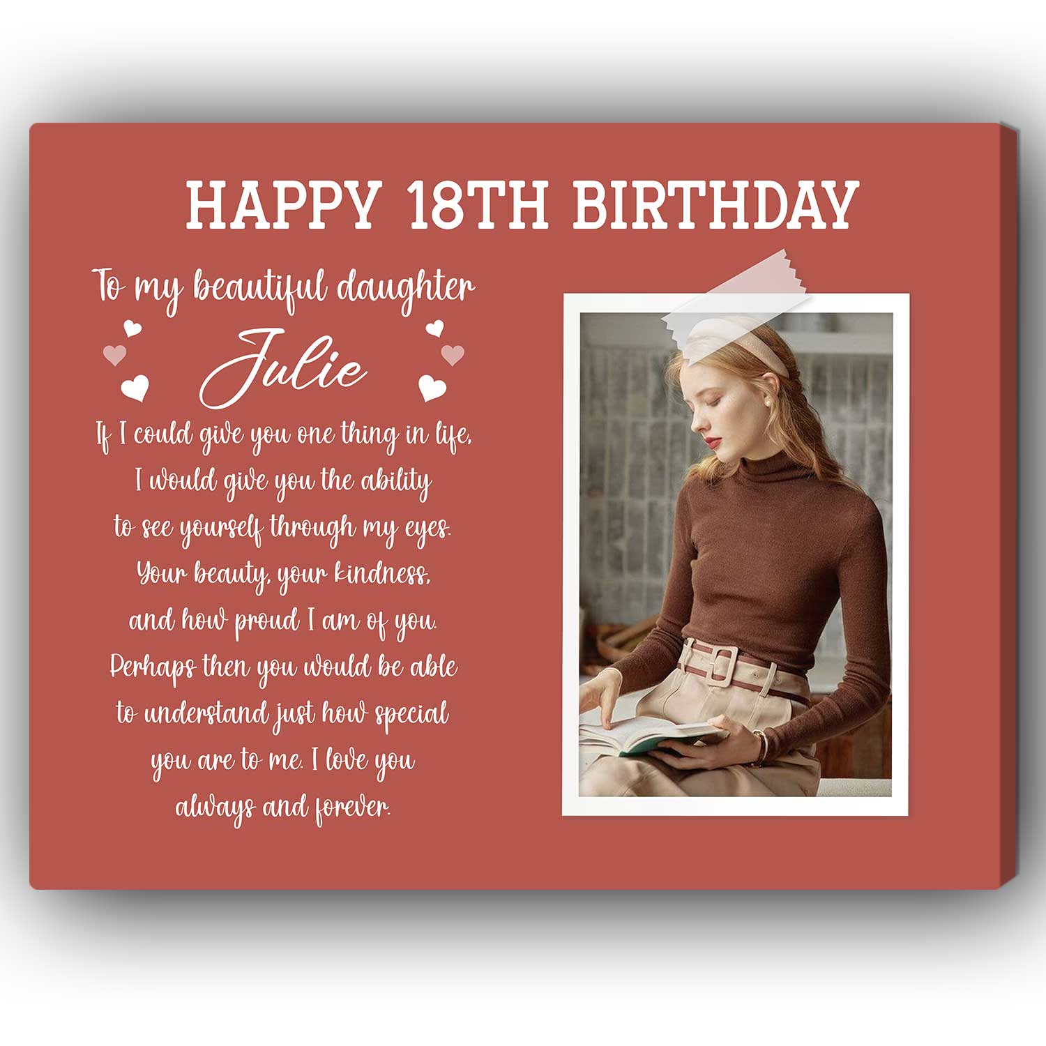 Happy 18th Birthday Personalized 18th Birthday gift For Daughter Custom  Canvas Print MyMindfulGifts