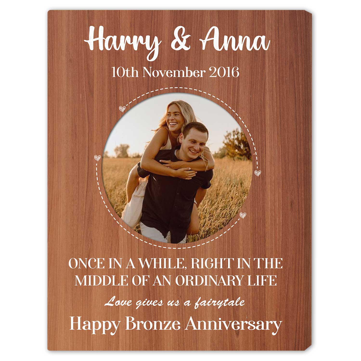 Happy Bronze Anniversary - Personalized 8 Year Anniversary gift
