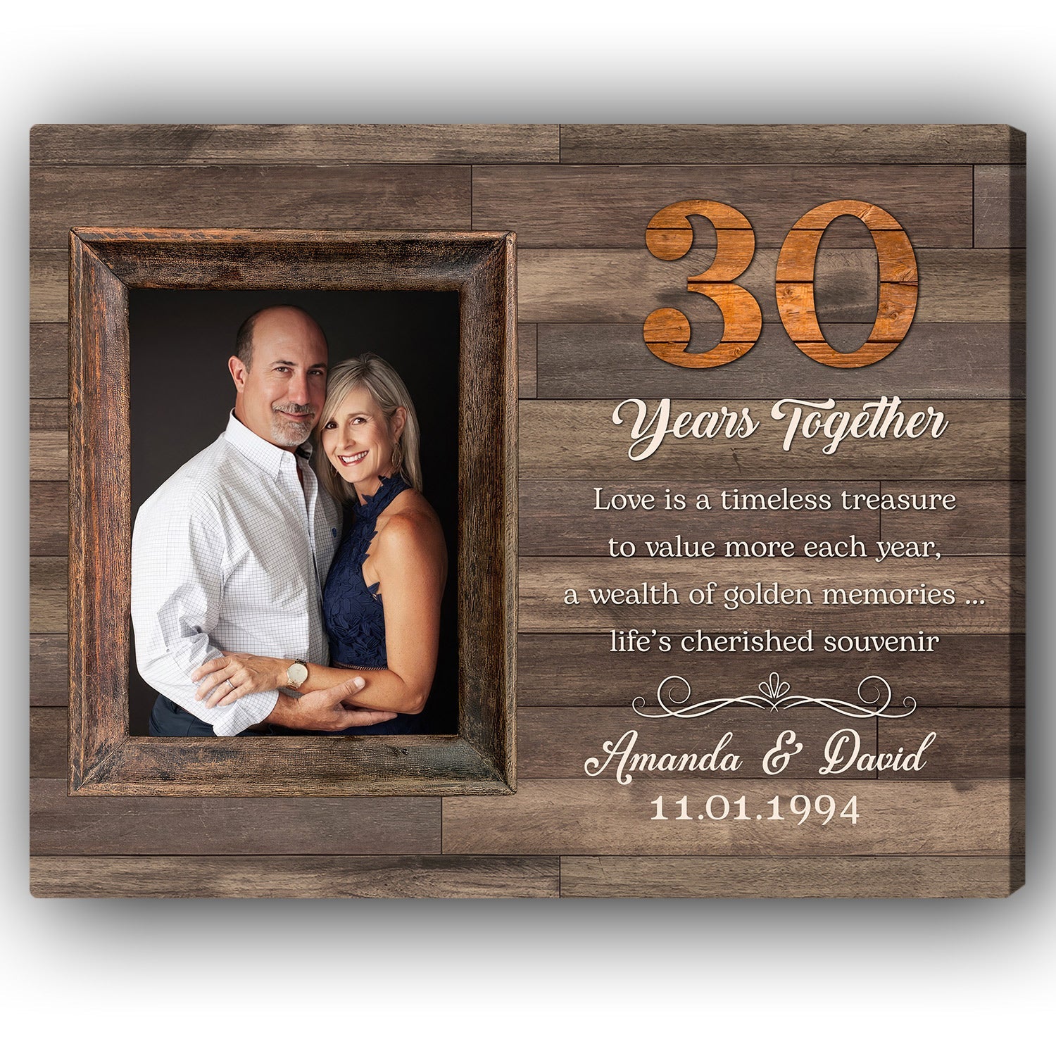 30 Years Together Personalized 30 Year Anniversary gift For Husband or  Wife Custom Canvas Print MyMindfulGifts