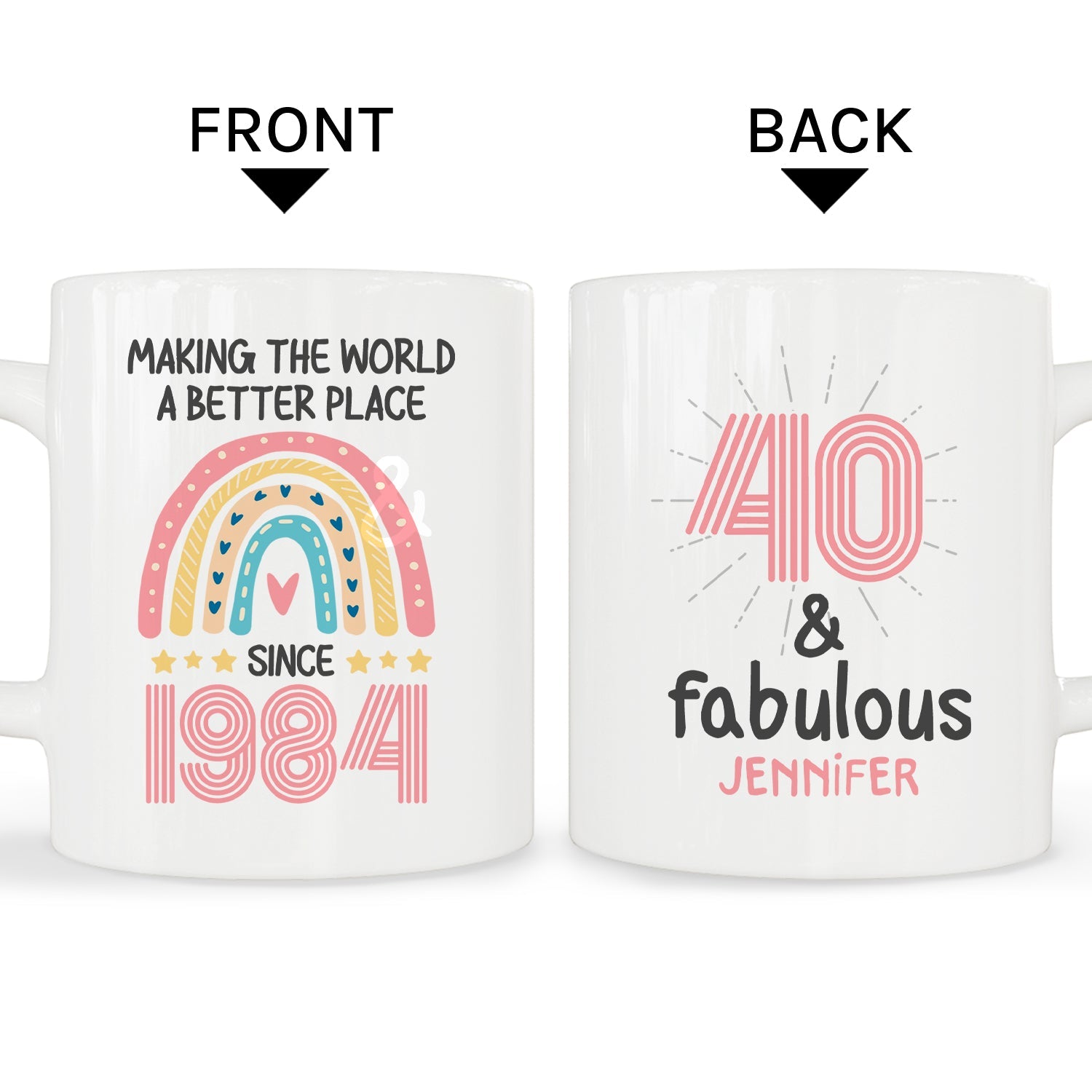 40 And Fabulous - Personalized 40th Birthday gift - Custom Mug