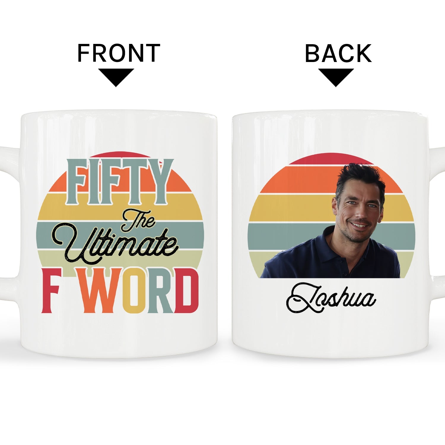 Fifty The Ultimate F Word - Personalized 50th Birthday gift For 50 Year Old - Custom Mug