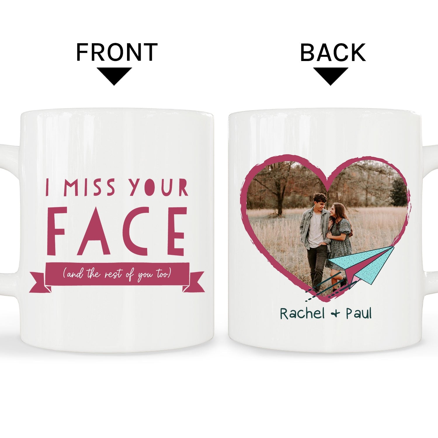 I Miss Your Face Personalized Anniversary, Valentine's Day, Birthday or  Christmas gift For Long Distance Boyfriend or Girlfriend Custom Mug