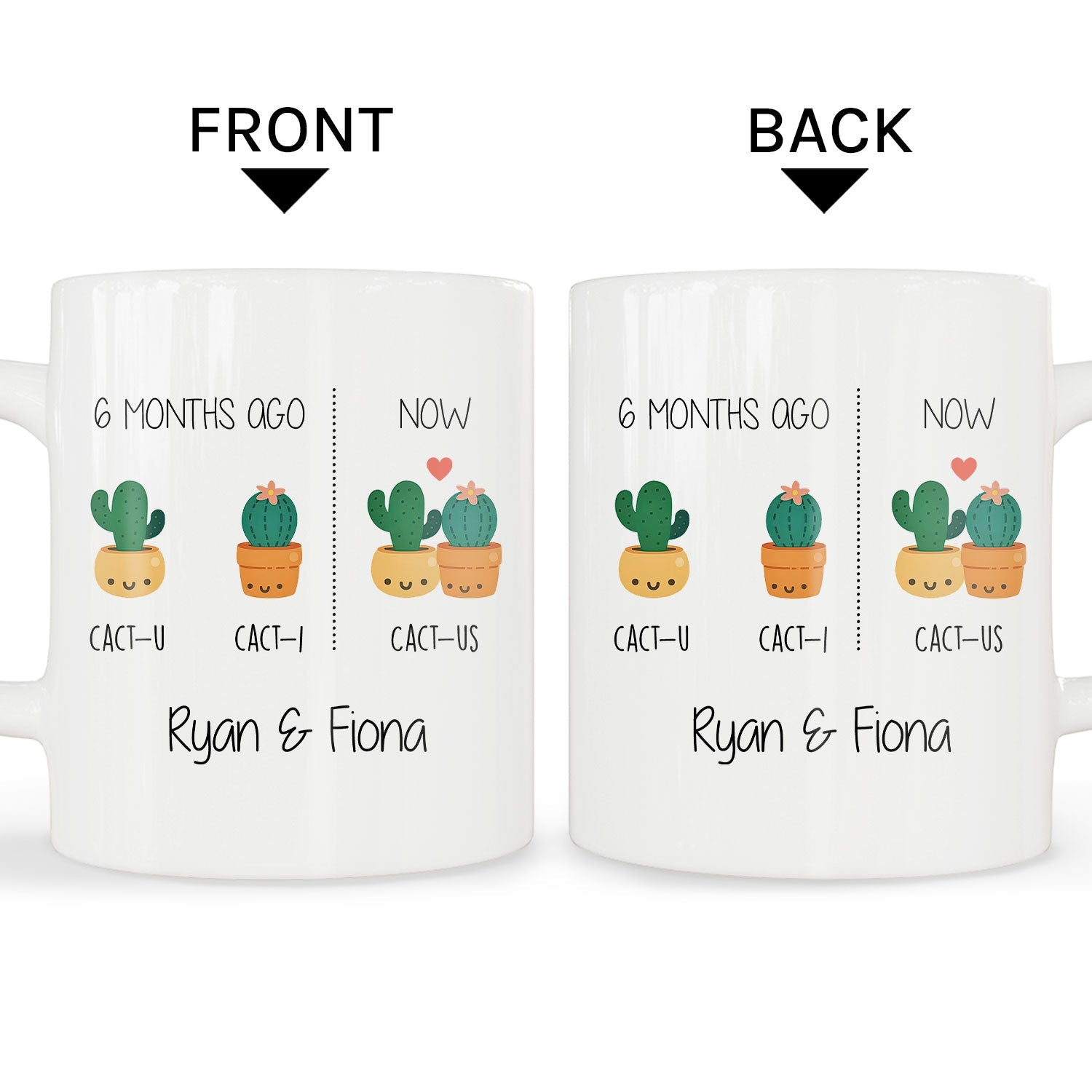 Cac-tus Personalized Month Anniversary gift For Him or Her Custom Mug  MyMindfulGifts