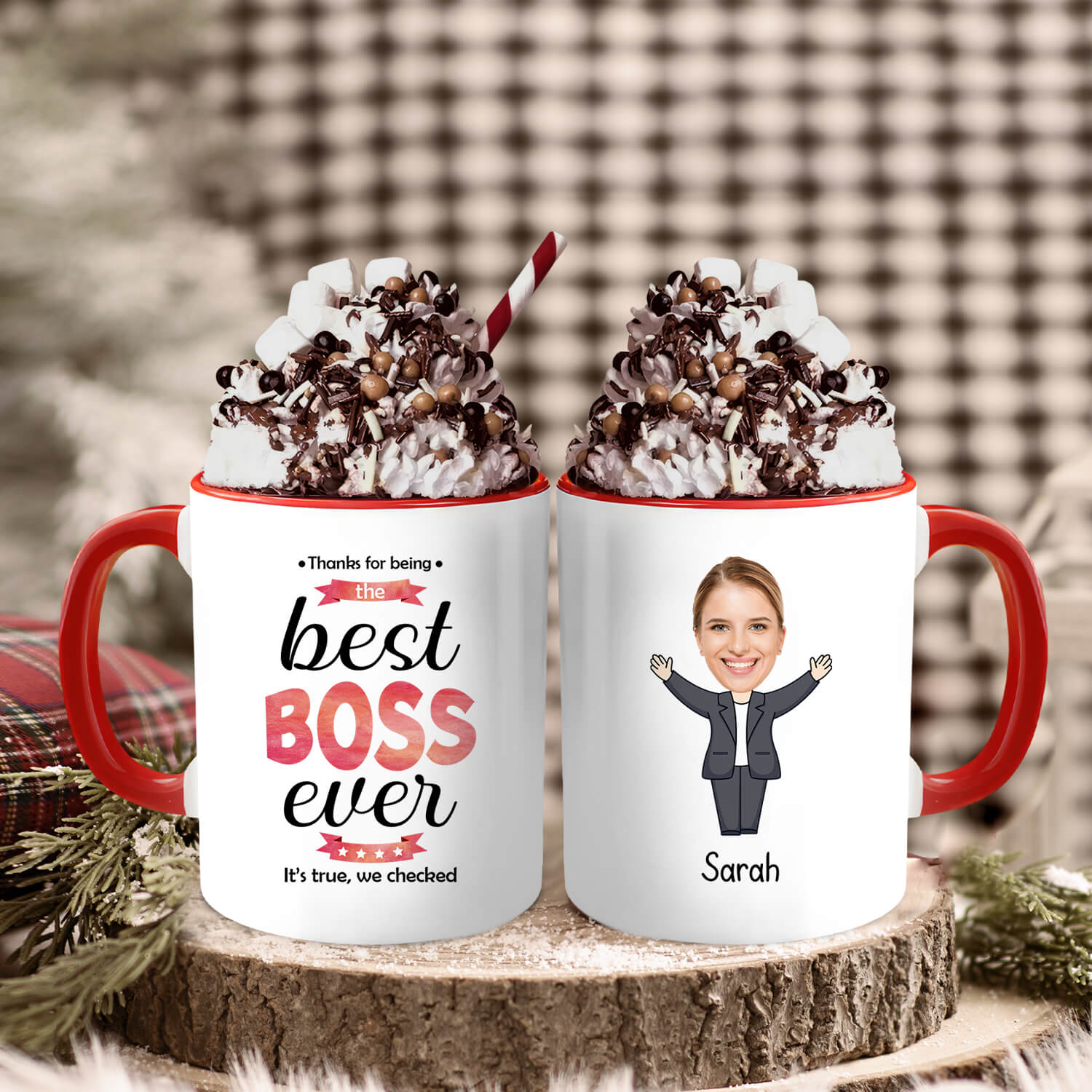 Thanks For Being The Best Boss Ever Personalized Boss's Day, Birthday or  Christmas gift For Boss or Boss Lady Custom Accent Mug MyMindfulGifts