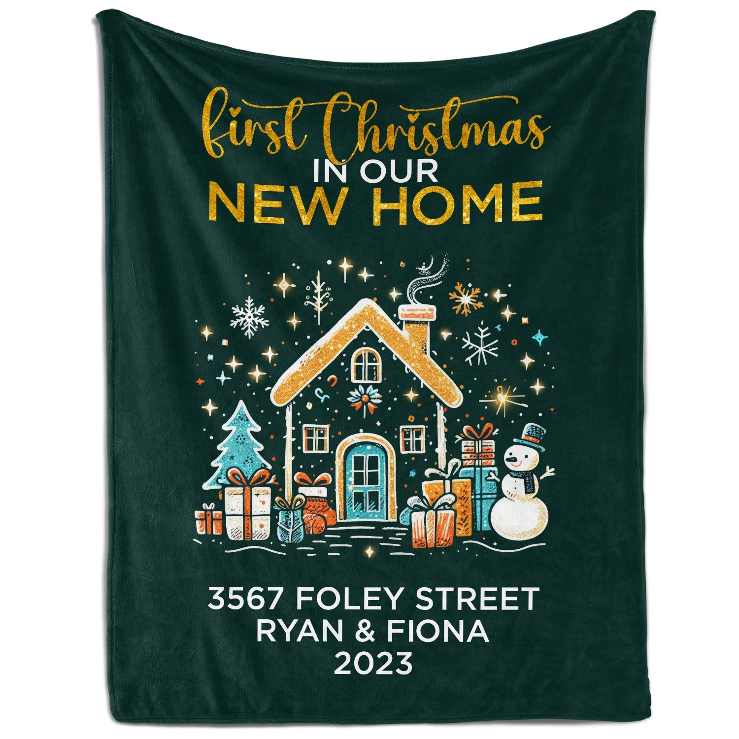 First Christmas In Our New Home Personalized First Christmas gift For Family, Husband or Wife Custom Blanket MyMindfulGifts