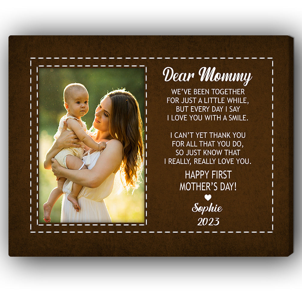 Happy first Mother's day Personalized Mother's Day gift for New Mom  Custom Canvas Print MyMindfulGifts