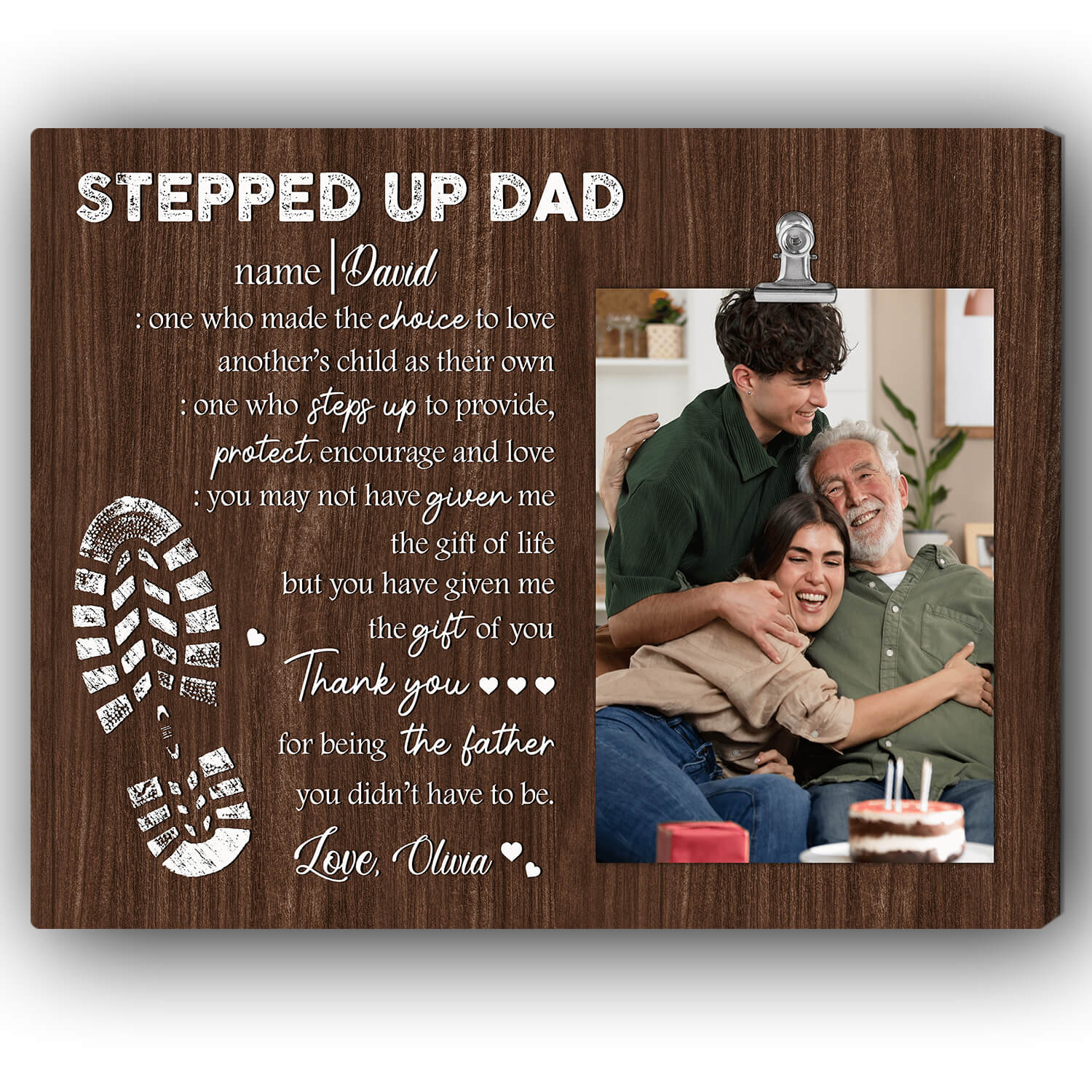 Stepped up Dad Personalized Father's Day or Birthday gift for