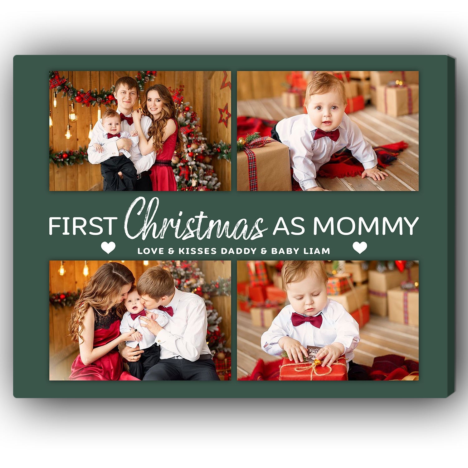 First Christmas As Mommy Personalized First Christmas gift For New Mom Custom Canvas Print MyMindfulGifts