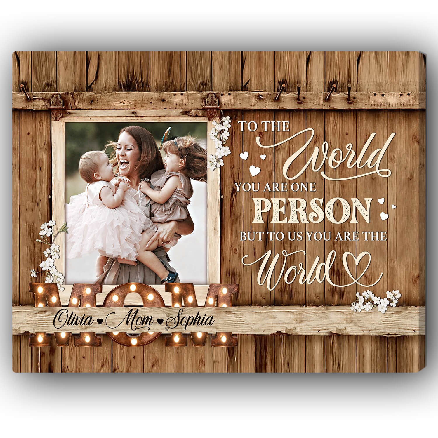 Sentimental Gift for Mom Mother's Day, Gifts for Mom from Daughter/Son,  Wood Sign, Gift Wood Heart, Wood Signs Quote for Crafts, You Are The Mom