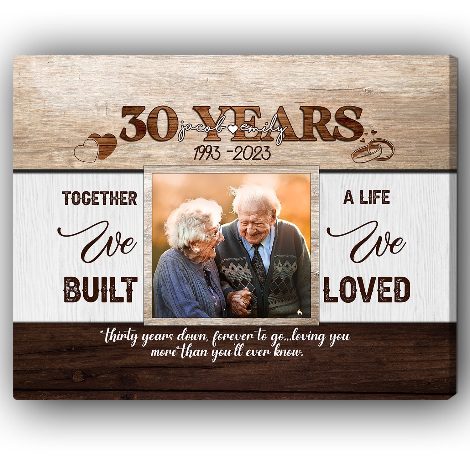 30th Year Together Personalized 30 Year Anniversary gift for Parents  Husband or Wife Custom Canvas MyMindfulGifts