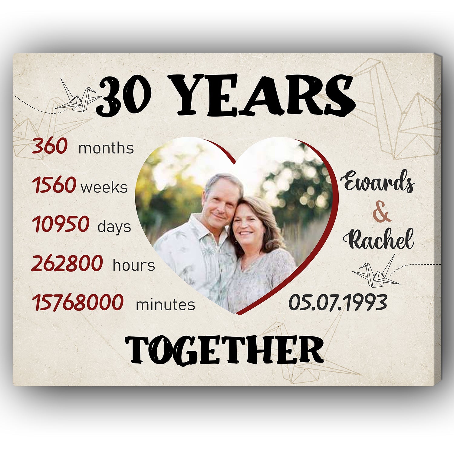 Personalized 50th Wedding Anniversary gift for Married Couple for Parents -  50th Wedding Anniversary - Custom Canvas - MyMindfulGifts – My Mindful Gifts