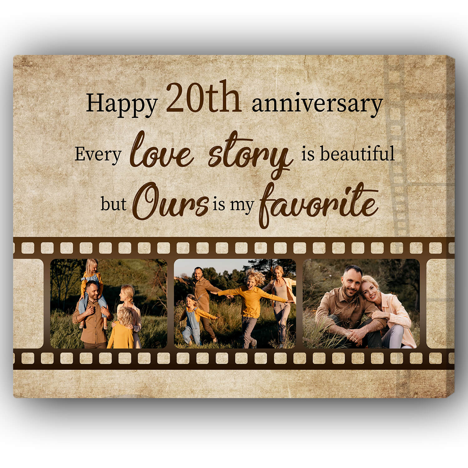 Every Love Story Is Beautiful But Ours Is My Favorite Personalized 20  Year Anniversary gift For Husband or Wife Custom Canvas Print