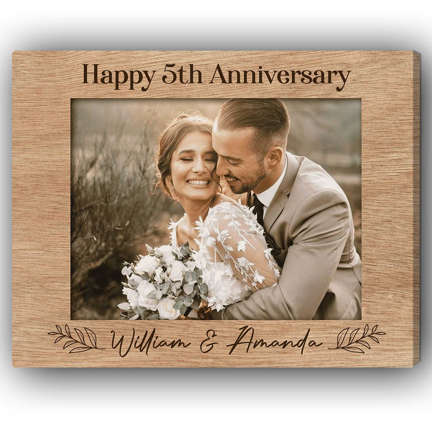 Happy 5th Anniversary - Personalized 5 Year Anniversary gift For