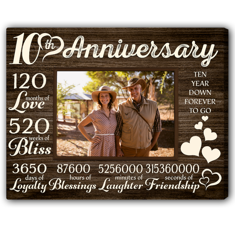 Personalized 10th Anniversary Gift For Him Wedding Anniversary