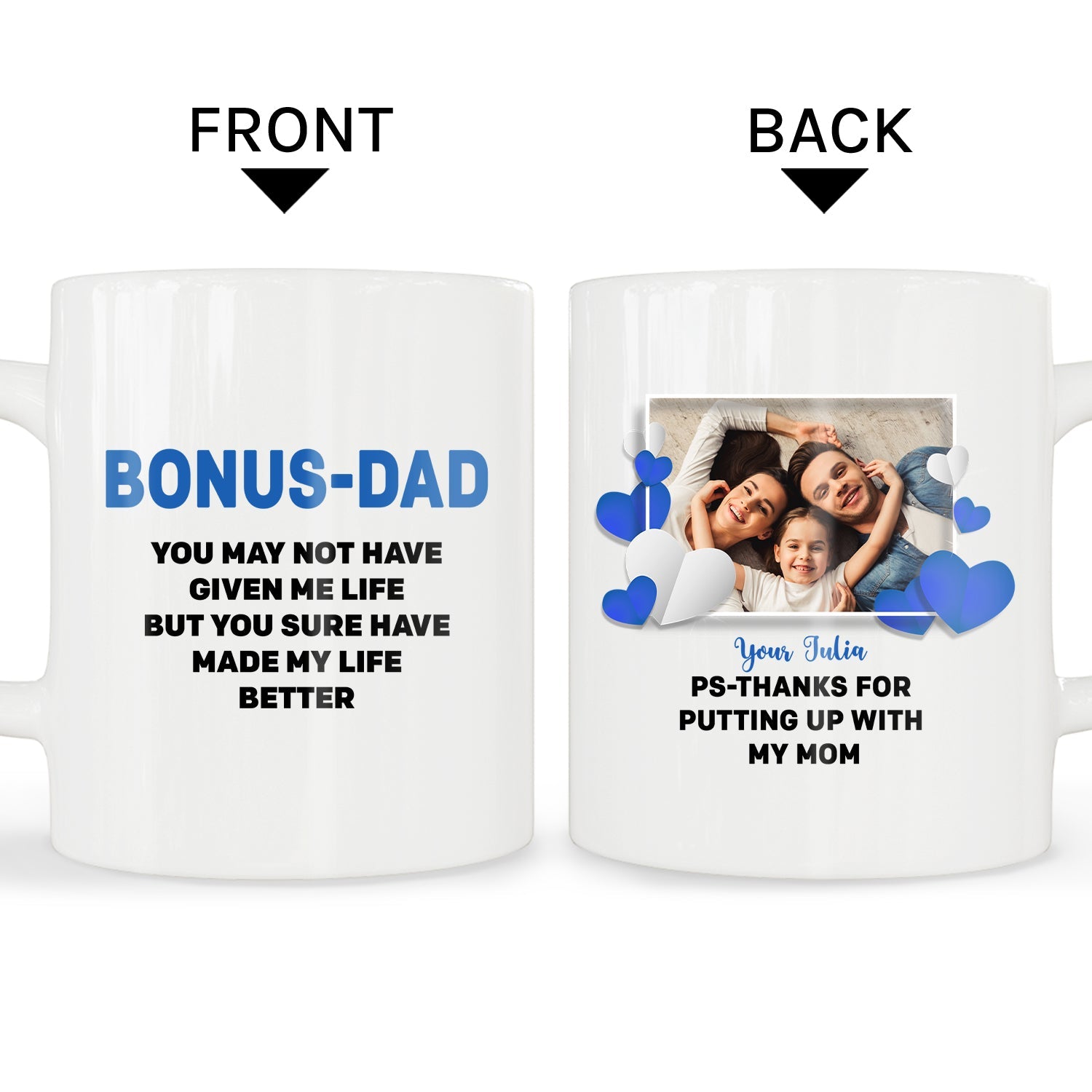Bonus Dad Putting With My Mom Personalized Father's Day gift for Dad Custom Mug MyMindfulGifts