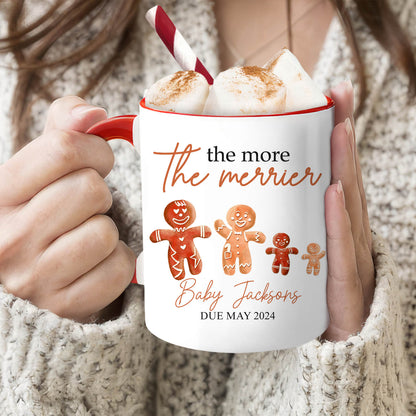 The More The Merrier - Personalized Christmas Pregnancy Announcement gift For Family - Custom Accent Mug - MyMindfulGifts