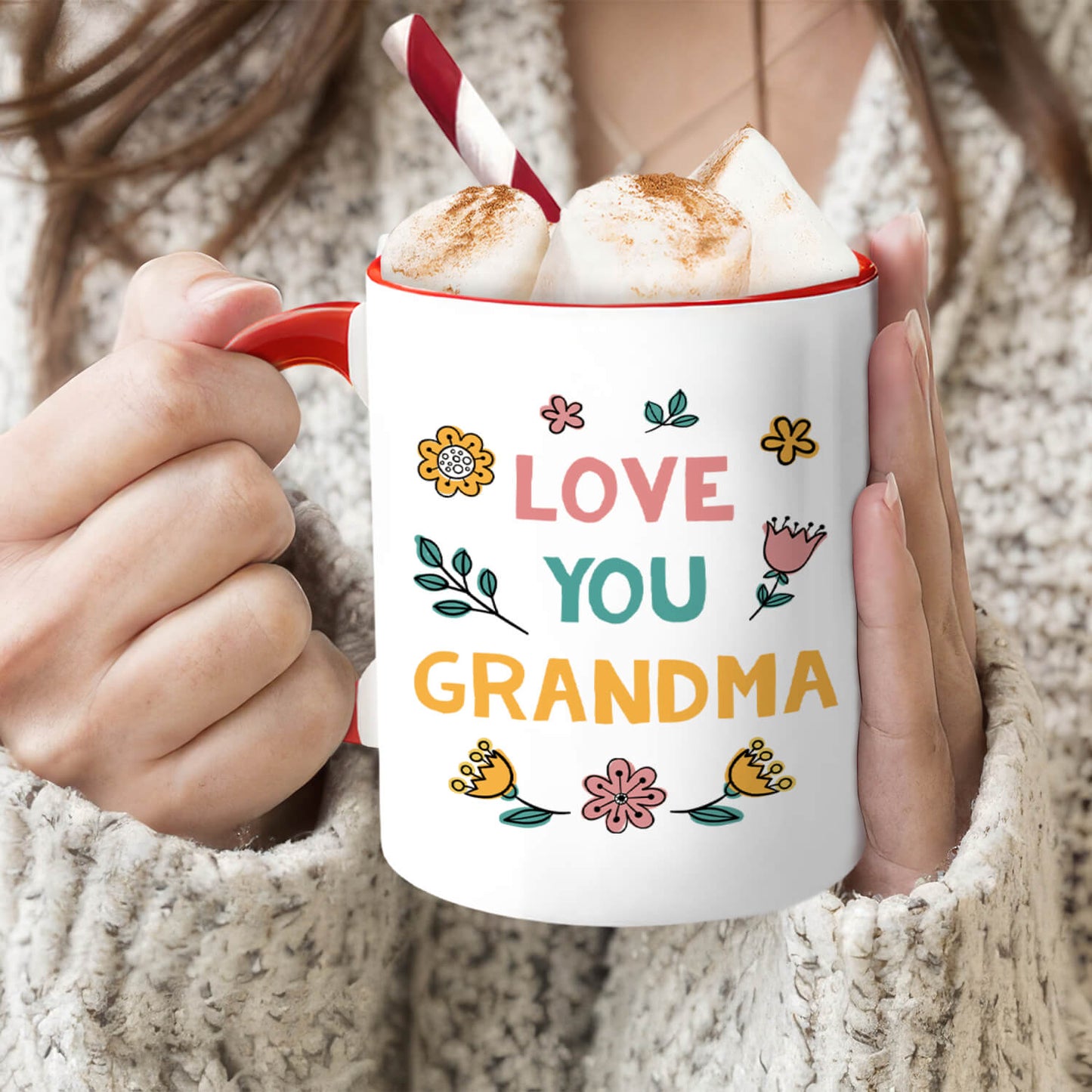 Love You Grandma - Personalized Mother's Day, Birthday, Valentine's Day or Christmas gift For Grandma - Custom Mug - MyMindfulGifts