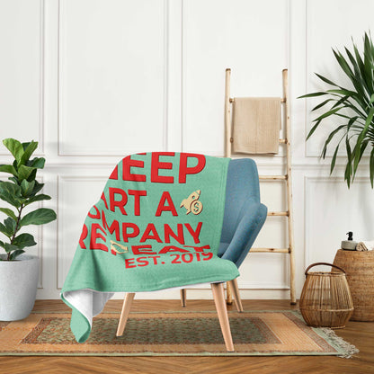 Eat. Sleep. Start a company. Repeat - Personalized Birthday or Christmas gift For Startup Founder - Custom Blanket - MyMindfulGifts