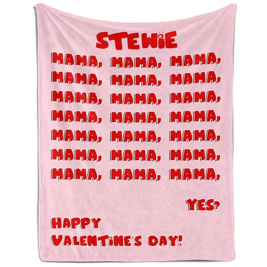 Funny Valentines - Mama - Personalized Valentine's Day gift For Mom - Custom Blanket - MyMindfulGifts
