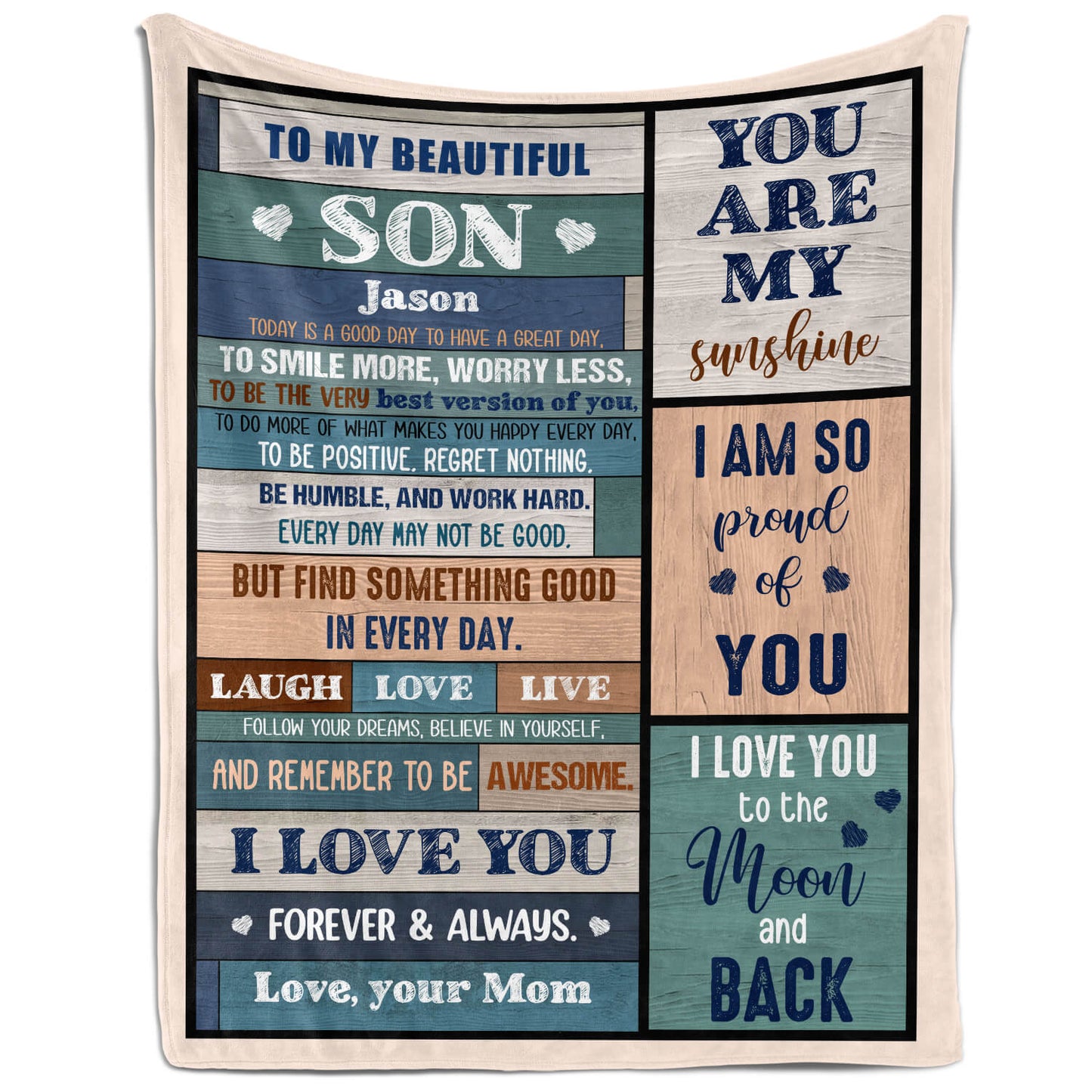 To My Beautiful Son - Personalized Birthday or Christmas gift For Son - Custom Blanket - MyMindfulGifts