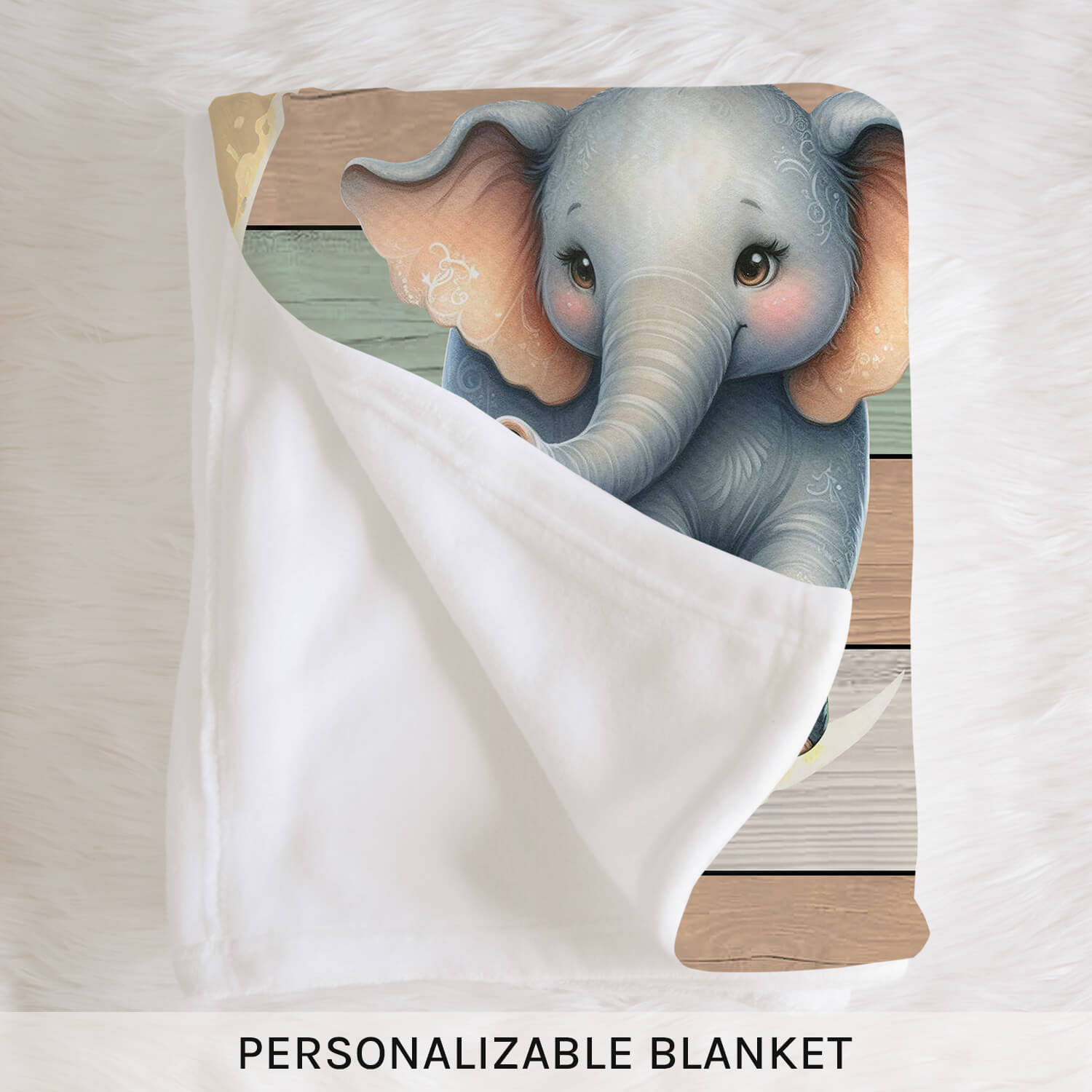 To My Grandson Elephant Blanket - Personalized Birthday or Christmas gift For Grandson - Custom Blanket - MyMindfulGifts