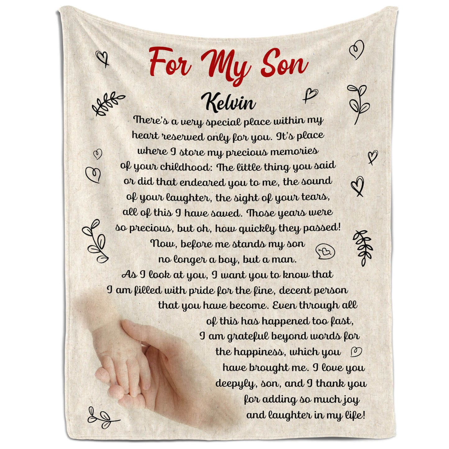 A Gift For My Son - Personalized Birthday or Christmas gift For Son - Custom Blanket - MyMindfulGifts