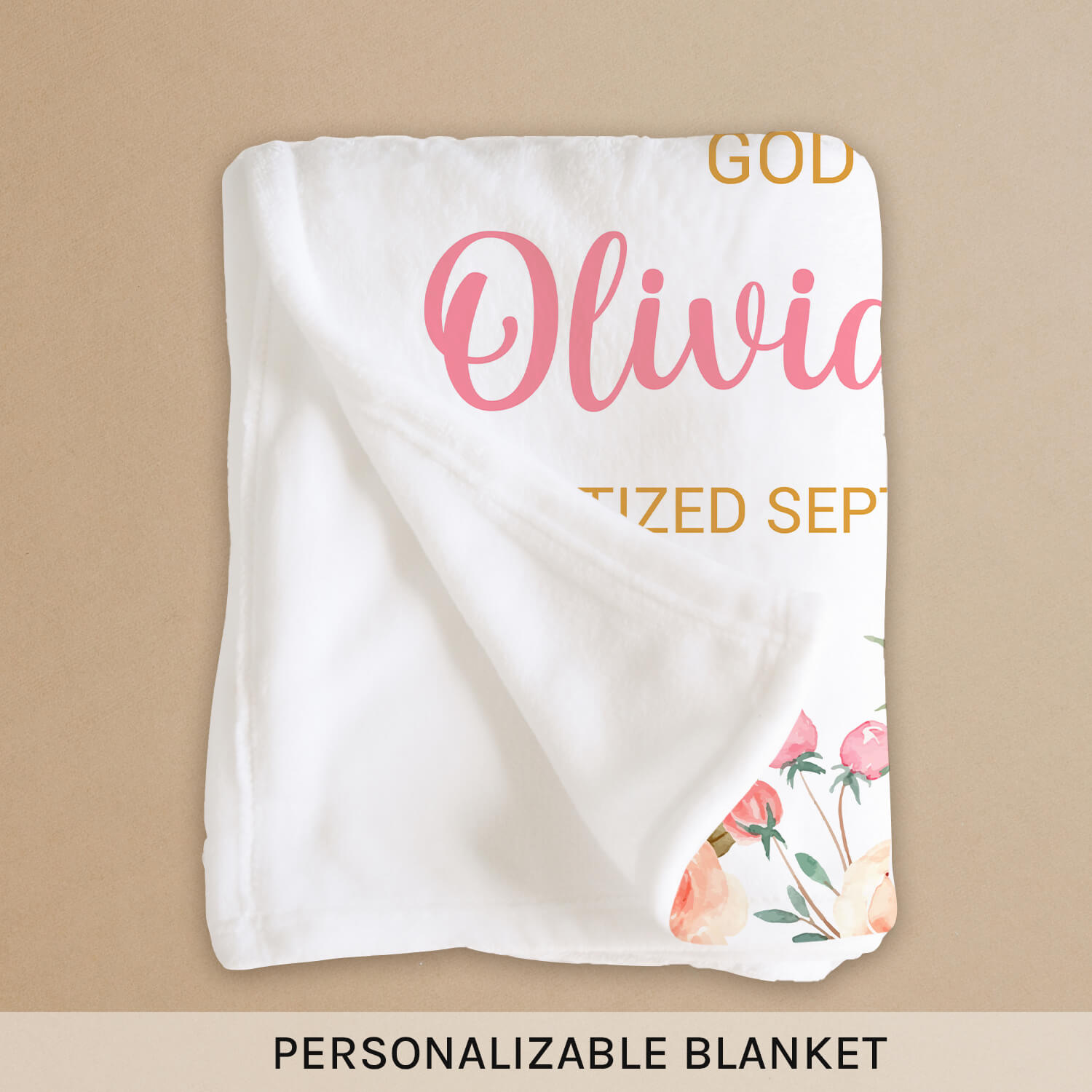 God Bless - Personalized Baby Baptism gift For Baby - Custom Baby Blanket - MyMindfulGifts