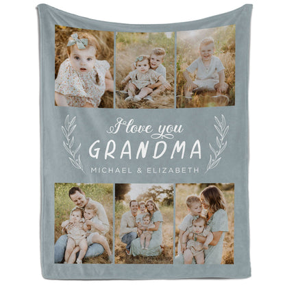 Love You Grandma - Personalized Mother's Day, Birthday, Valentine's Day or Christmas gift For Grandma - Custom Blanket - MyMindfulGifts