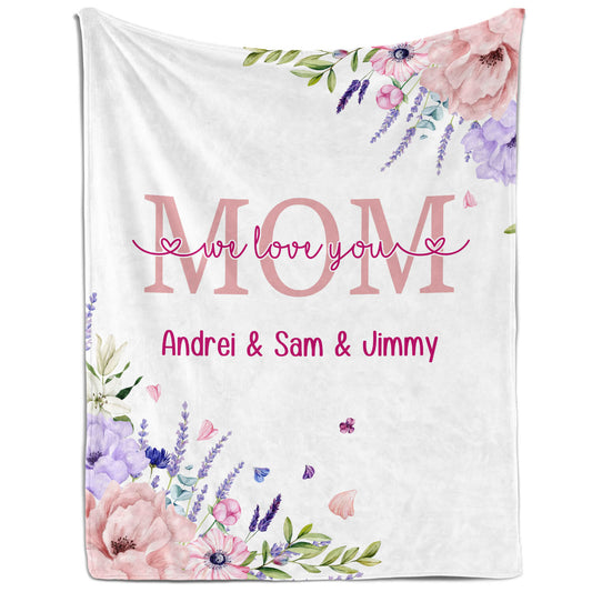 Love You Mom - Personalized Mother's Day, Birthday, Valentine's Day or Christmas gift For Mom - Custom Blanket - MyMindfulGifts