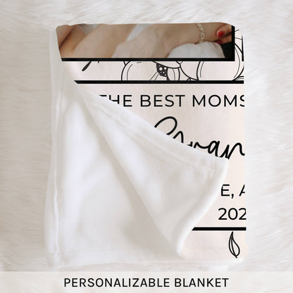 Only The Best Mom Get Promoted To Grandma - Personalized Mother's Day, Birthday, Pregnancy Annoucement, Valentine's Day or Christmas gift For Grandma - Custom Blanket - MyMindfulGifts