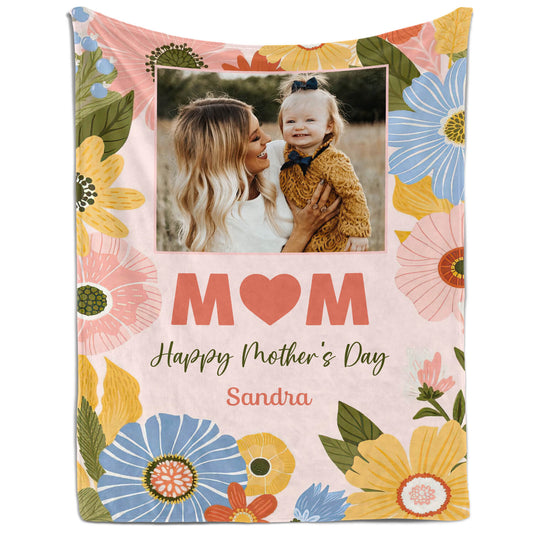 Happy Mother's Day - Personalized Mother's Day gift For Mom - Custom Blanket - MyMindfulGifts