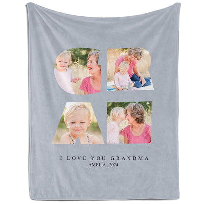 GRAN - Personalized Mother's Day, Birthday, Valentine's Day or Christmas gift For Grandma - Custom Blanket - MyMindfulGifts