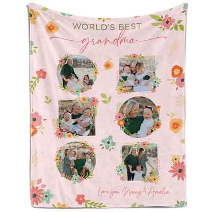 World's Best Grandma - Personalized Mother's Day, Birthday, Valentine's Day or Christmas gift For Grandma - Custom Blanket - MyMindfulGifts