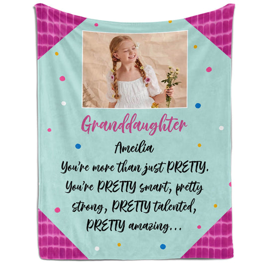 Granddaughter - Personalized Mother's Day, Birthday, Valentine's Day or Christmas gift For Granddaughter - Custom Blanket - MyMindfulGifts