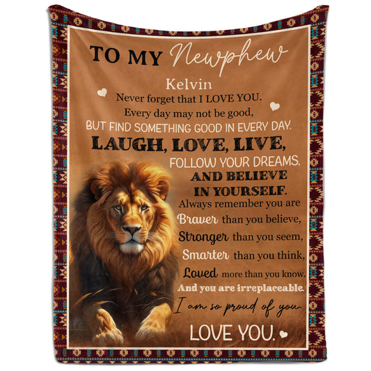 To My Nephew - Personalized  gift For Nephew - Custom Blanket - MyMindfulGifts