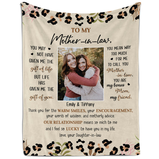 To My Mother In Law - Personalized  gift For Mother In Law From Daughter In Law - Custom Blanket - MyMindfulGifts