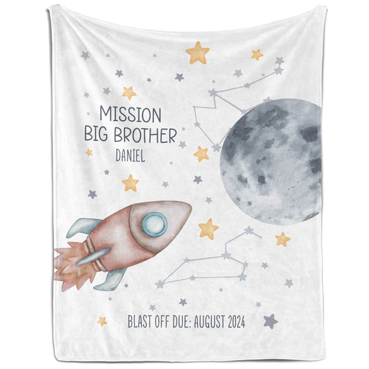 Mission Big Brother - Personalized  gift For Big Brother - Custom Blanket - MyMindfulGifts