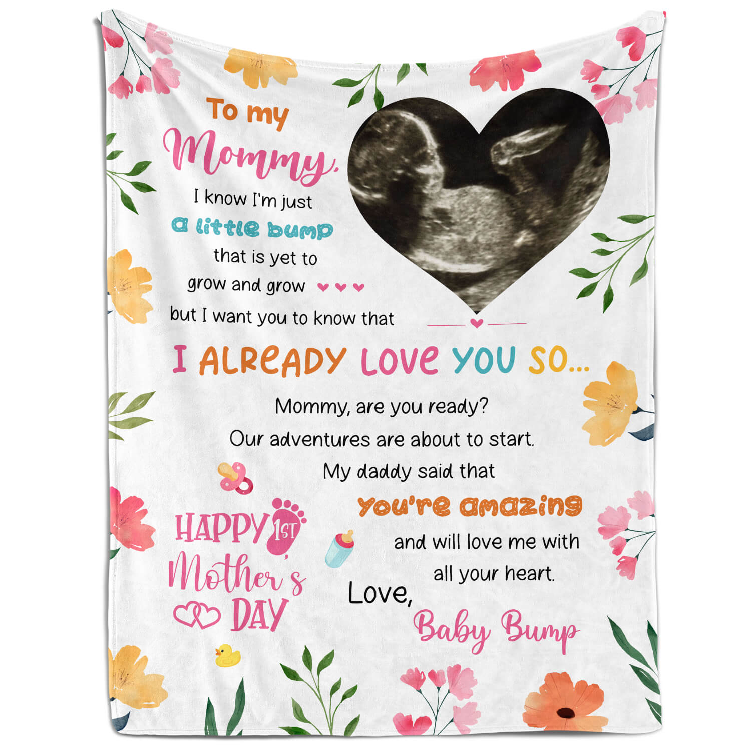 Mommy, Are You Ready - Personalized First Mother's Day gift For Mom To Be - Custom Blanket - MyMindfulGifts
