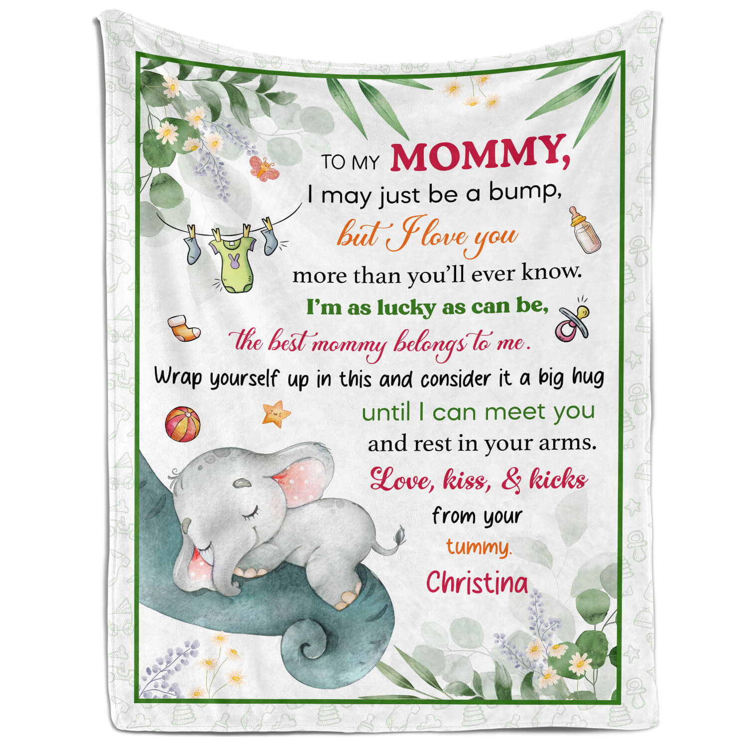 To My Mommy - Personalized  gift For Mom To Be - Custom Blanket - MyMindfulGifts