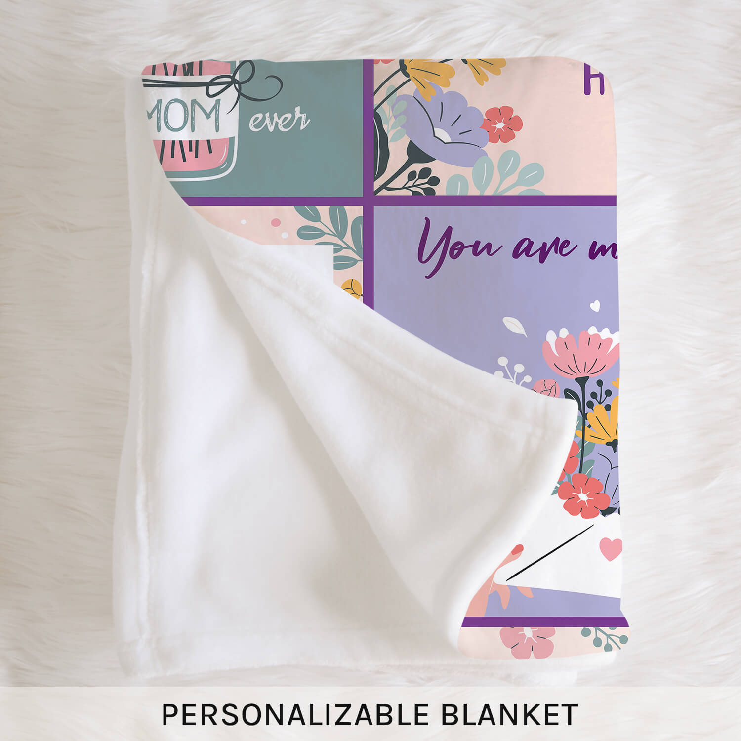 Thank You Mom - Personalized  gift For Mom - Custom Blanket - MyMindfulGifts