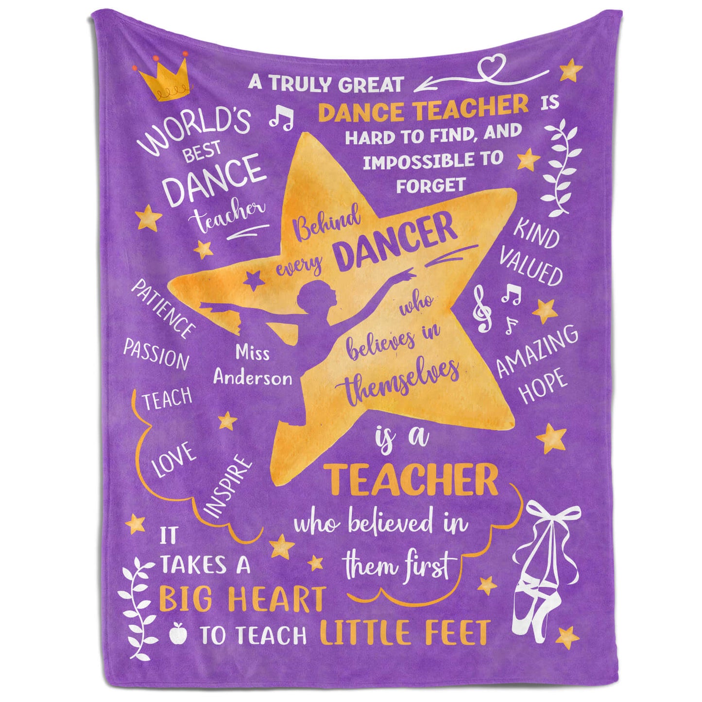 Behind Every Dancer Who Believes In Themselves - Personalized  gift For Dance Teacher - Custom Blanket - MyMindfulGifts