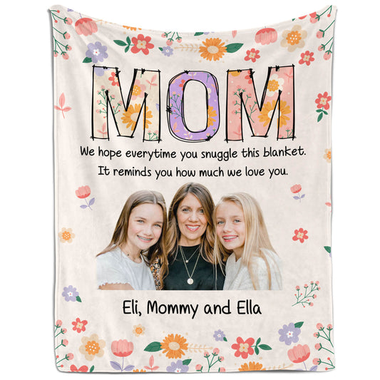 Everytime You Snuggle In This Blanket - Personalized  gift For Mom - Custom Blanket - MyMindfulGifts