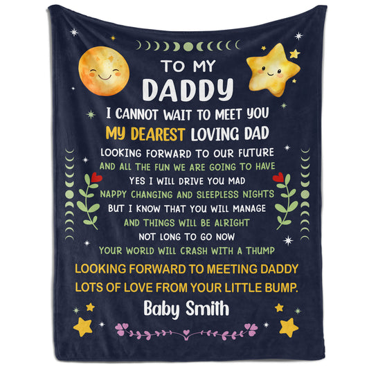 To My Daddy - Personalized  gift For Dad To Be - Custom Blanket - MyMindfulGifts