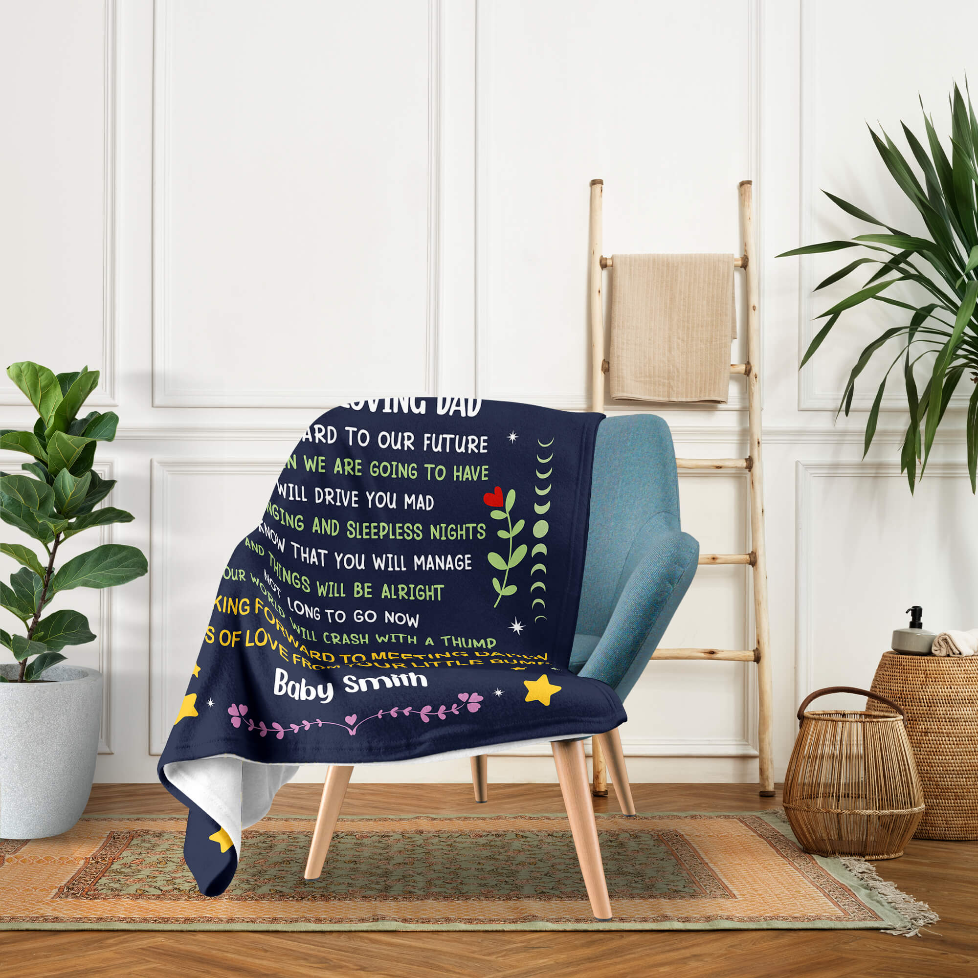 To My Daddy - Personalized  gift For Dad To Be - Custom Blanket - MyMindfulGifts
