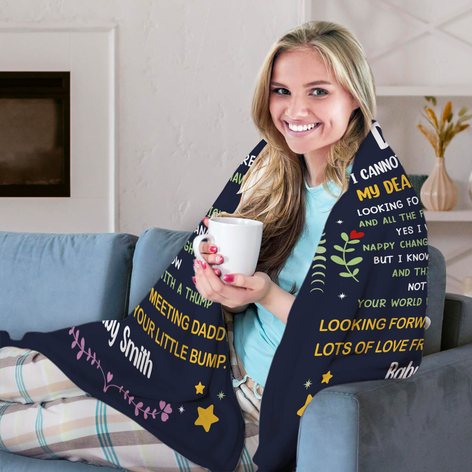 To My Daddy - Personalized  gift For Dad To Be - Custom Blanket - MyMindfulGifts