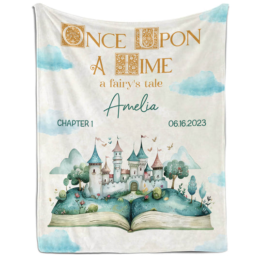 Once Upon A Time A Fairy's Tale - Personalized  gift For Baby - Custom Blanket - MyMindfulGifts