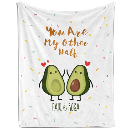 You Are My Other Half - Personalized Anniversary or Valentine's Day gift For Him or Her - Custom Blanket - MyMindfulGifts