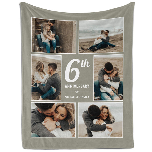 6th Anniversary - Personalized 6 Year Anniversary gift For Husband or Wife - Custom Blanket - MyMindfulGifts