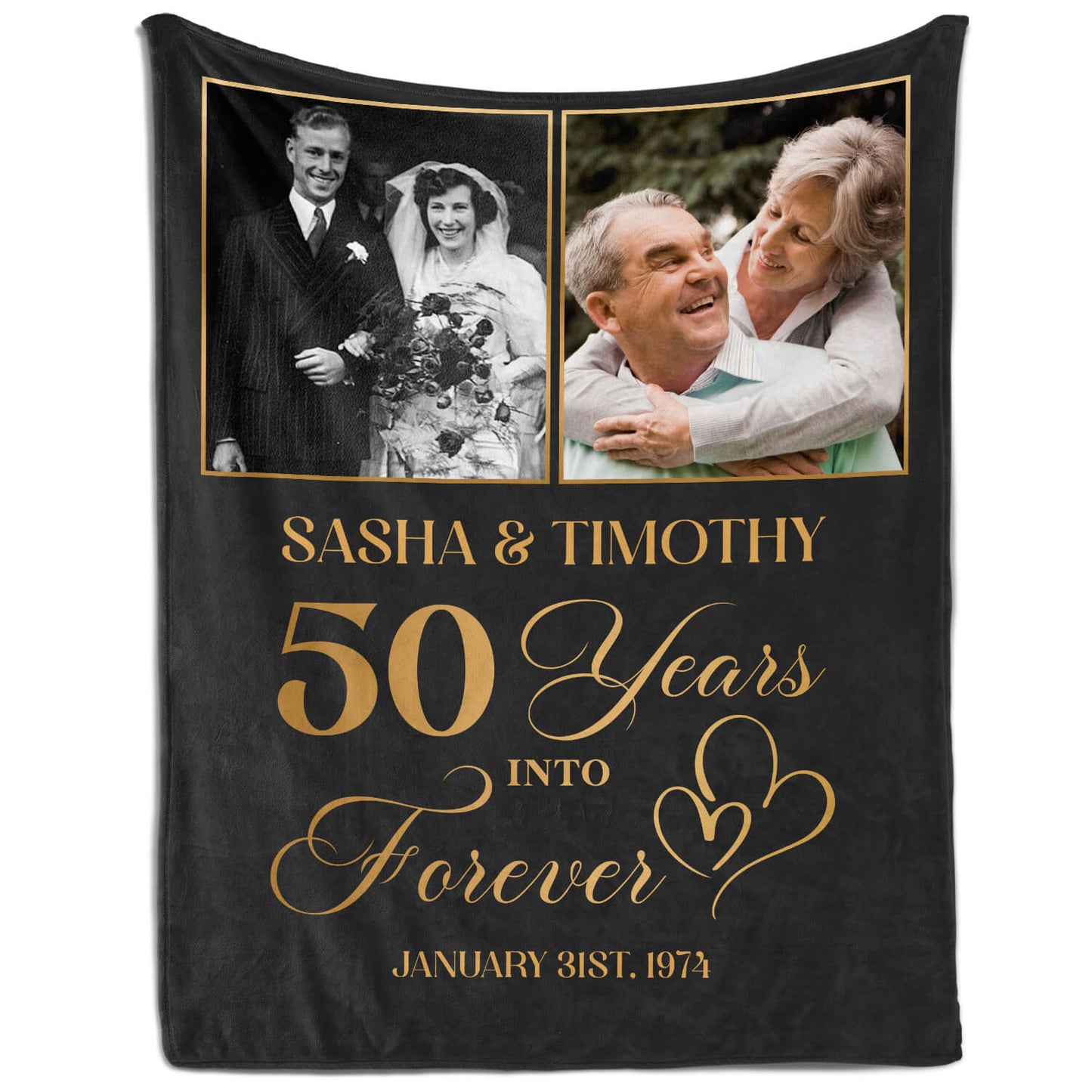 50 Years Into Forever - Personalized 50 Year Anniversary gift For Husband or Wife - Custom Blanket - MyMindfulGifts