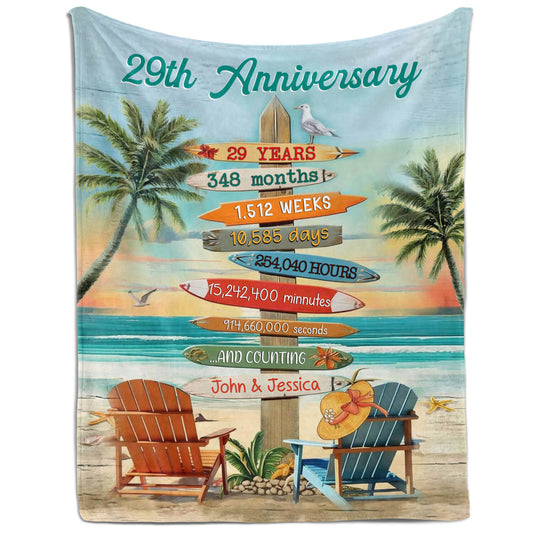 29 Years - Personalized 29 Year Anniversary gift For Parents, Husband or Wife - Custom Blanket - MyMindfulGifts